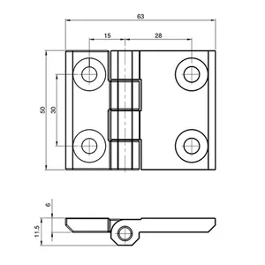 Made In China Black Zinc Alloy Flat Hinge For Generator Butt Hinge For Industry Cabinet