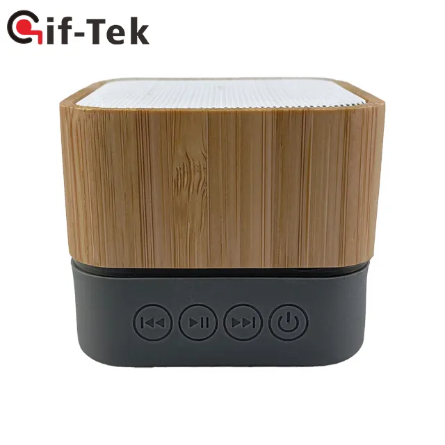 Factory Direct Sale A15 Portable Mini Cube Speaker ECO-friendly Material Support TF Card Bamboo Wireless Speaker