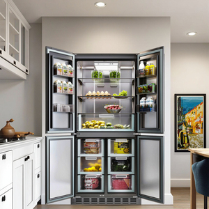 355L paslanmaz çelik dahili fransız dört kapılı buzdolabı taşınabilir hazır dolap montajı - Product Image 1