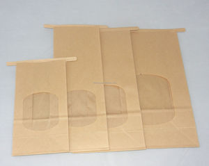 Bolsas de embalaje de bolsitas de dulces Kraft con lazo de hojalata reutilizable, ventana transparente, papel Kraft para frutas, uso industrial, Impresión de alimentos - Product Image 5