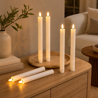 Chandelier LED à piles sans flamme chandelle conique longue bougie pour décor de fête de table de dîner à la maison