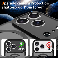 Coque Arrière Antichoc Magnétique Transparente Mate PC TPU pour iPhone 17 Pro Max, 16 Plus, 15, 14, 13 Pro, 12