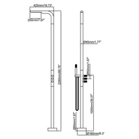 Grande colonne de douche extérieure en acier inoxydable brossé avec jet doux pour villas, piscines, baignades en bord de mer, design sur pied