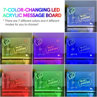 Tableau d'affichage LED avec veilleuse, 7 stylos colorés, tableau de messages en acrylique DIY, tableau de dessin pour enfants, cadeau d'anniversaire pour enfants pour le salon