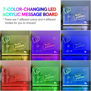 <span class=keywords><strong>Pizarra</strong></span> LED <span class=keywords><strong>con</strong></span> <span class=keywords><strong>luz</strong></span> nocturna, 7 bolígrafos de colores, tablero de mensajes acrílico DIY, tablero de dibujo <span class=keywords><strong>para</strong></span> niños, regalo de cumpleaños <span class=keywords><strong>para</strong></span> niños, <span class=keywords><strong>para</strong></span> la sala de estar - Product Image 6