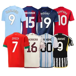 热卖高品质泰国足球制服定制标志国家队球衣顶级风格名称印花热卖足球服