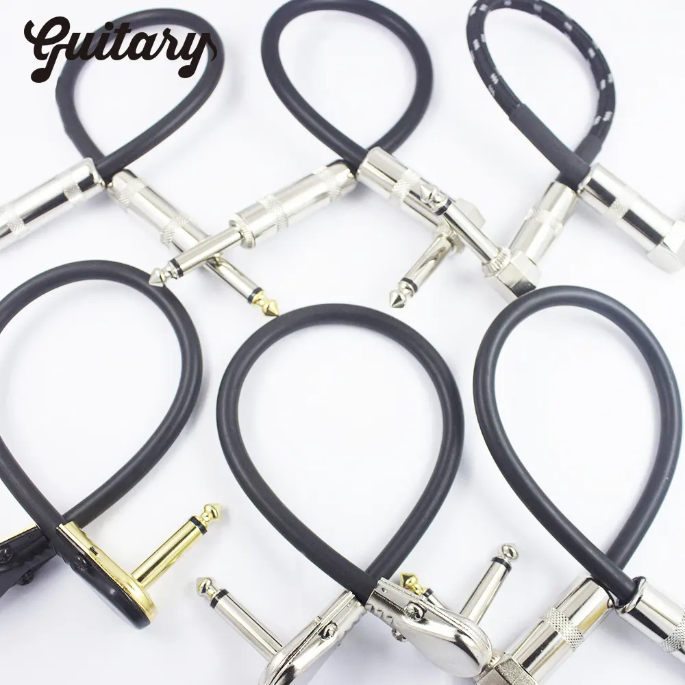 Professional Right Angle To Straight 6.35 Instrument Bass Amp Cord Music Guitar Cable For Electric Guitar Bass Guitar