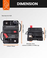 Interruptor de Circuito Manual de Reinicio en Línea de 12V-48V CC, a Prueba de Polvo, Seguro, 30A 60A 150A 100A 200A 250A 300A, para Coche, Barco y Embarcaciones Marinas