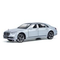 Voiture miniature en métal à l'échelle 1:24, modèle S400L BENZ, avec fonction de recul, lumières et musique, pour garçons