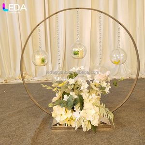 LEDA Centre de table de mariage rond en métal de luxe, décoration de table de mariage pour la décoration de table de mariage - Product Image 2