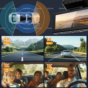 Caméra embarquée 4K 3 pouces 4 canaux pour voitures WIFI GPS 360 °   Caméra de recul pour voiture, enregistreur vidéo, kit matériel 24H, accessoires pour voiture - Product Image 2