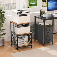 Support d'imprimante avec étagère de rangement, chariot d'imprimante roulant avec roulettes, presse à chaud, imprimante 3D, chariot à micro-ondes à 3 niveaux, îlot de cuisine