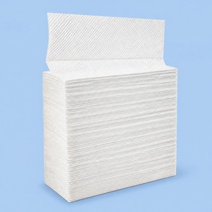 Distributeur de serviettes en papier pliées en M en pâte recyclée pour salle de bain - Product Image 1