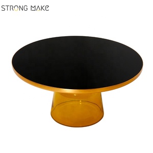 Sebastian Herkner style transparent teinté en verre en laiton massif cadre doré <span class=keywords><strong>pas</strong></span> <span class=keywords><strong>cher</strong></span> miroir <span class=keywords><strong>table</strong></span> <span class=keywords><strong>basse</strong></span> bell - Product Image 2