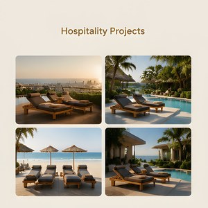 Nouveau design de meubles d'extérieur, jardin, villa, lit allongé, <span class=keywords><strong>plage</strong></span>, piscine, chaise allongée, ensemble de lits de bain en teck - Product Image 2