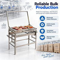 Barbecue au charbon de bois robuste pour l'extérieur, OEM ODM, en acier inoxydable, avec gril rotatif, pour les distributeurs et les grossistes