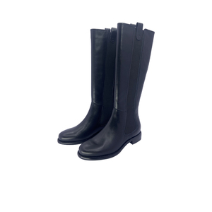 Bottes d'hiver Grecca en cuir de vachette de première qualité, doublées de fourrure chaude, pour toutes les saisons, bottines tendance noires pour femmes - Product Image 1