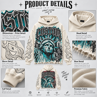 Sweat-shirt à capuche oversize en molleton de coton épais avec motif graphique pour les marques de vêtements de luxe personnalisées de style streetwear