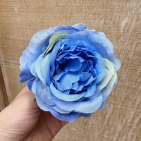 Kepala Bunga Mawar Sutra Seperti Asli 9cm, Berlapis-lapis, Multiwarna, Bahan Kain untuk Boutonnieres dan Corsage Rambut