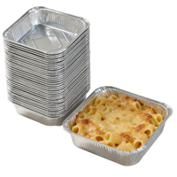 Plateau de cuisson jetable en aluminium multi-tailles, carré, 8 et 9 pouces, pour la restauration, les restaurants, les plats à emporter et les repas préparés