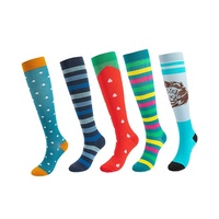 Vente en gros Fun 20-30mmhg Chaussettes de circulation Femmes Hommes Sports Running Genou Chaussettes haute compression