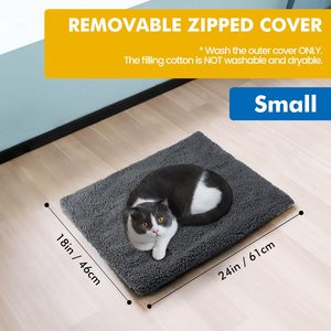 Zelfverwarmende verwarmingsmat voor huisdieren, geen elektriciteit nodig, warmte reflecterende Sherpa fleece honden- en kattenbedmat - Product Image 2