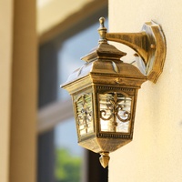 Luminaire d'extérieur mural de style ancien européen en aluminium Ip65 LED abat-jour vintage étanche