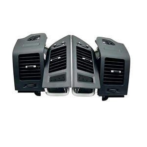 Rejilla de ventilación central lateral plateada y negra para el tablero, compatible con <span class=keywords><strong>Mitsubishi</strong></span> Pajero 2007 a 2020, para el <span class=keywords><strong>aire</strong></span> <span class=keywords><strong>acondicionado</strong></span> interior del coche. - Product Image 1