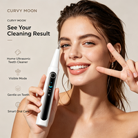 CURVY MOON Détartreur Ultrasonique Portable pour Usage Domestique avec Écran Couleur Visuel pour Nettoyage du Tartre et de la Plaque Dentaire