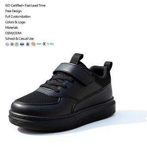 <span class=keywords><strong>Sneakers</strong></span> da Passeggio Personalizzate Casuali Unisex per <span class=keywords><strong>Bambini</strong></span> Scarpe da Scuola con Cinturino a Fibbia Bianco e Nero - Product Image 1