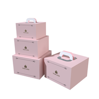 Caja Plegable Personalizada para Cupcakes, Caja Transparente de PET para Pan, Pasteles y Productos de Panadería, con Ventana y Asa