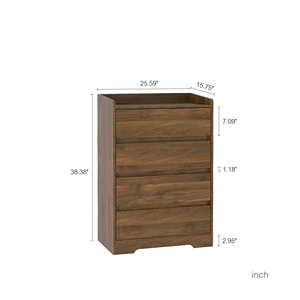 Comò Moderno in Legno con 4 Cassetti Senza Maniglie, Mobile Contenitore Impermeabile per Camera da Letto - Product Image 5