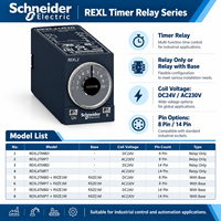 Relay Timer Schneider Electric REXL REXL2TMBD REXL2TMP7 REXL4TMBD REXL4TMP7 24V DC 230V AC 8 14 Pin Relay Penunda Waktu Dengan Soket