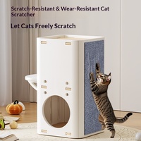 Maison pour chat de luxe en bois massif, arbre à chat pliable avec griffoir pour toutes les saisons