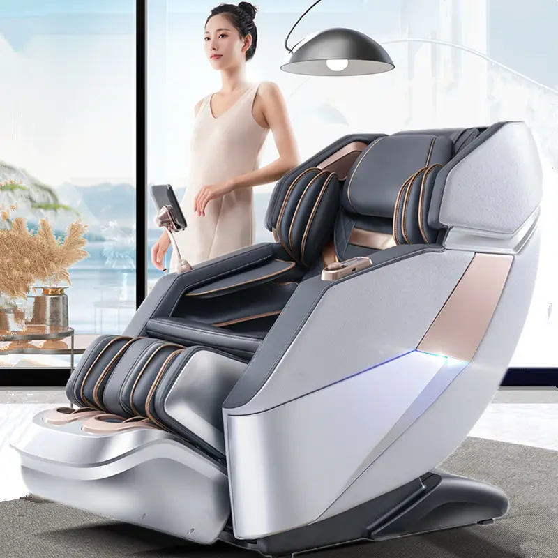 Hot Sell Full Body Luxury 4D Zero Gravity Shiatsu Electric Heating Sl Track Massage Chair