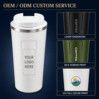 Mug à café de haute qualité, tasse de voyage portable sous vide, faible MOQ d'usine, garde au chaud et au froid, gobelet isotherme en acier inoxydable