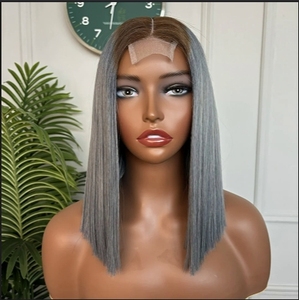 Perruque Bob courte en dentelle sur le devant Cheveux humains brésiliens pour femmes noires <span class=keywords><strong>Taille</strong></span> <span class=keywords><strong>10</strong></span> Perruque Bob vietnamienne sans colle à double tirage - Product Image 1