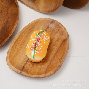 Plateau à thé en bois, plateau créatif pour le rangement des fruits, plateau à pizza en bois de noyer, style plateau à thé chinois personnalisable. - Product Image 4
