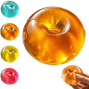 Peluche Donut en Cristal Transparent Bleu Texture Maltose Jouet à Presser Balle Anti-Stress en Pâte Souple - Product Image 3