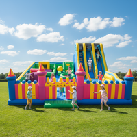 Château sautant gonflable avec toboggan Trampoline gonflable en PVC City Park Bouncy House Moonwalk Aire de jeux pour enfants et adultes