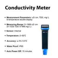 VA1022 Digital Conductivity TDS Salt Meter PPM EC Salinity Temperature Waterproof Data Hold Hydroponics Aquarium Water Quality