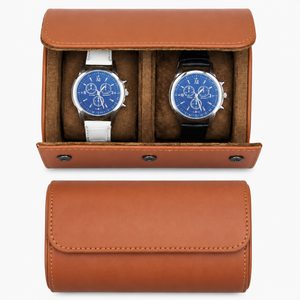 Étui de voyage de luxe en cuir PU pour montre, doublure en velours, résistant à l'eau, fermeture magnétique, format pour une seule montre, idéal pour le rangement et les cadeaux - Product Image 1