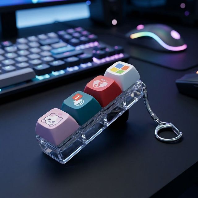 Custom Switch Keyboard Keycaps Diy Fidget Button Keychain Sublimation Print Logo Keycaps Mechanical Keyboard Cap Keychain