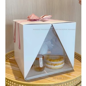 Boîtes cadeaux en papier personnalisées pour fleurs, vente en gros, boîtes à fleurs pliables avec nœud pour fleurs et amour - Product Image 3