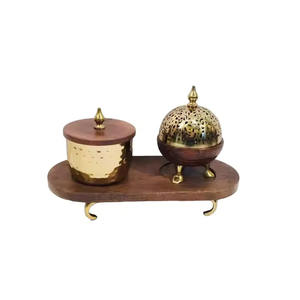 Soporte para quemador de metal y madera de nuevo diseño, decoración de mesa, soporte para incienso Bakhoor, uso para decoración de Ramadán - Product Image 5