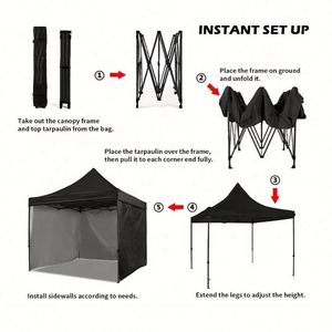 Tente publicitaire pliable en tissu imperméable sur mesure OEM 10'x10' 10'x20' pour camping extérieur et présentation de produits aux fenêtres et aux portes - Product Image 6