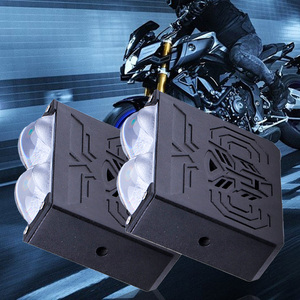 Nuevas Luces LED de 12V con 2 Lentes, Luces de Conducción Diurna, Ventilador, <span class=keywords><strong>IP68</strong></span> Impermeables, Doble Color 3000K 6000K, Luces LED Delanteras para Parrilla de Coche - Product Image 4