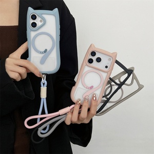 เคสโทรศัพท์มือถือลายการ์ตูน 3 มิติ หูแมว ไร้สาย แม่เหล็ก ป้องกันการกระแทก สำหรับ iPhone 17 16 15 Pro Max Air - Product Image 2