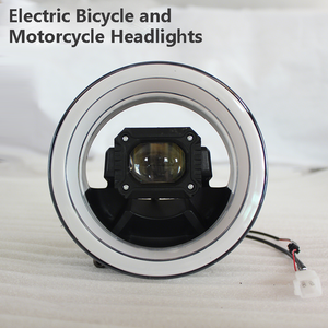 Phare rond LED de 4,5 pouces avec halo bleu Devil Eye et DRL blanc/jaune pour vélos électriques - Product Image 1