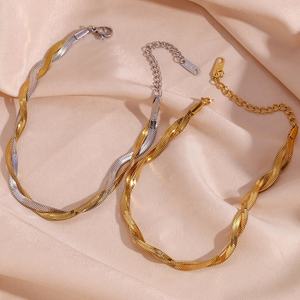 डबल परत महिलाओं नाग चेन पायल महिलाओं के लिए 18k सोना मढ़वाया स्टेनलेस स्टील ठीक गहने पायल - Product Image 1